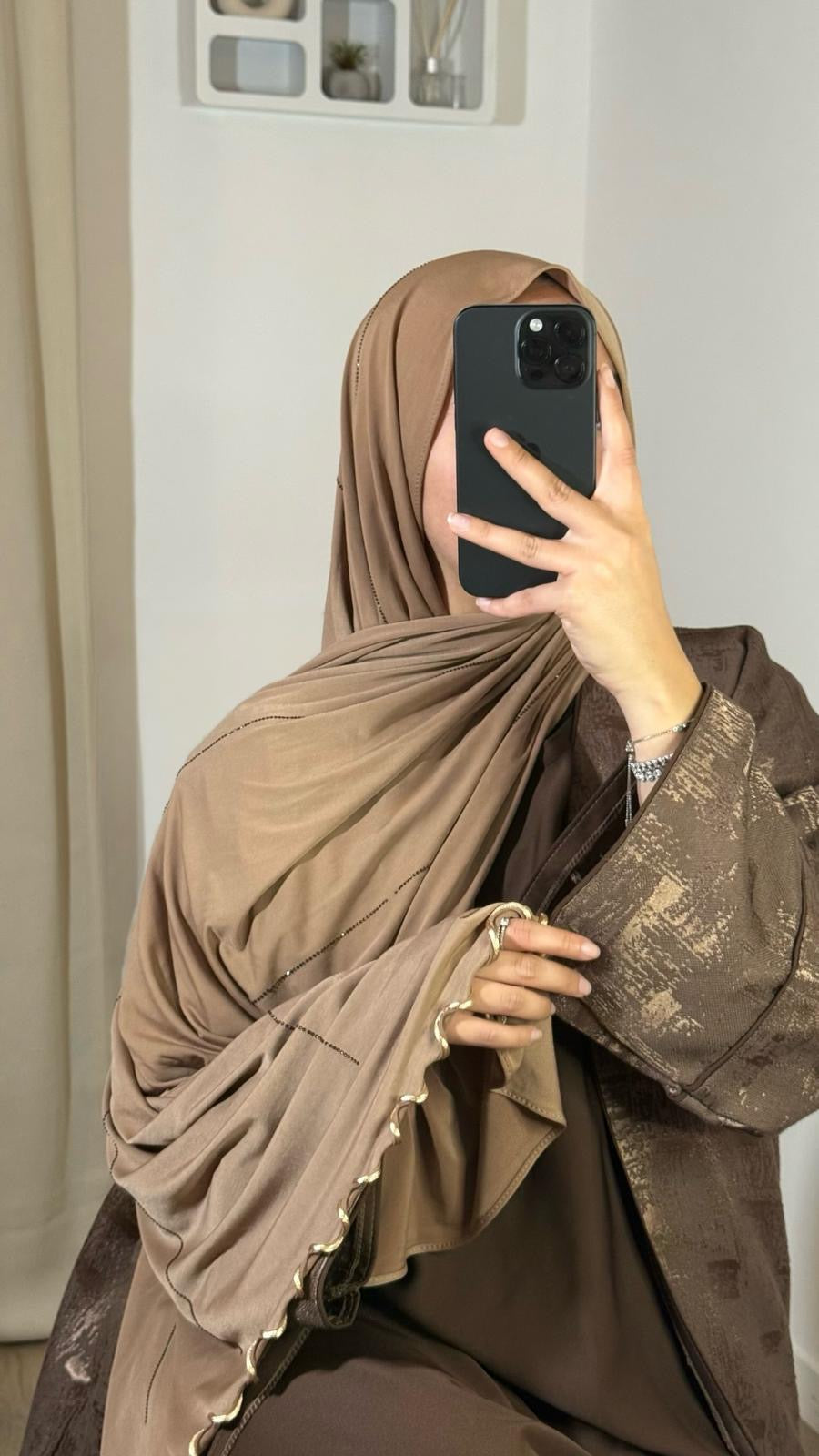 Hijab en jersey premium à strass