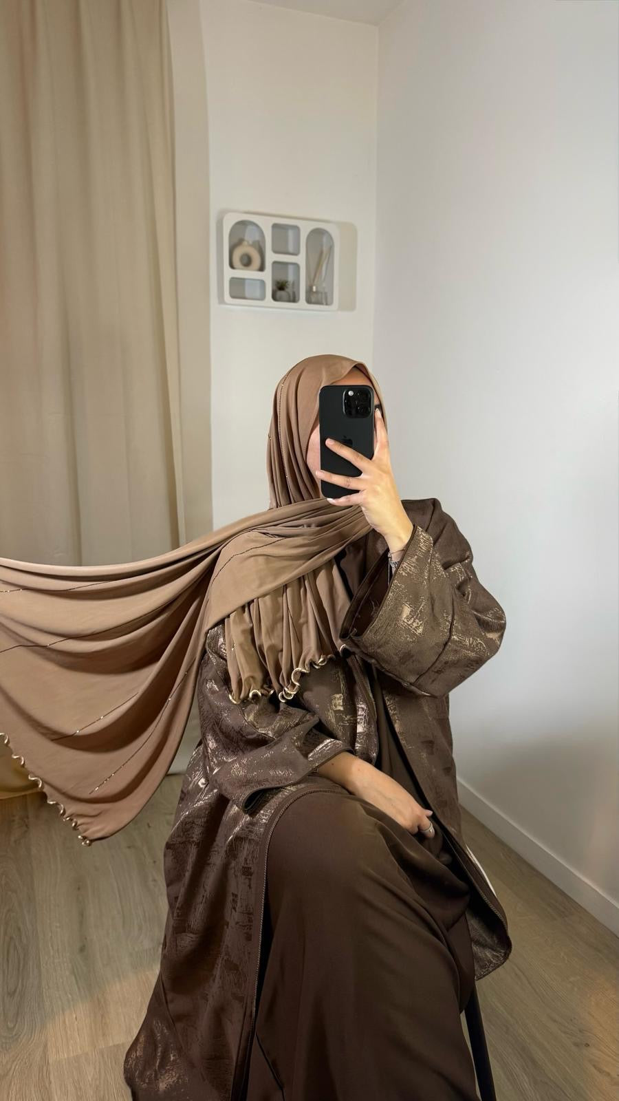 Hijab en jersey premium à strass